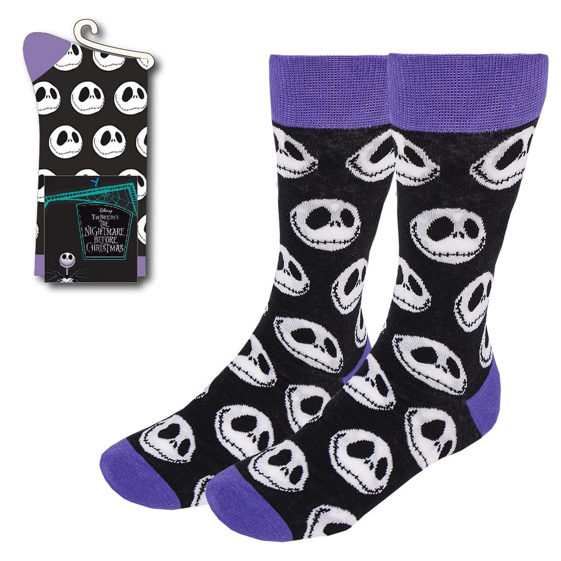 The Nightmare Before Christmas Jack Skellington Face Socks Size 38/45