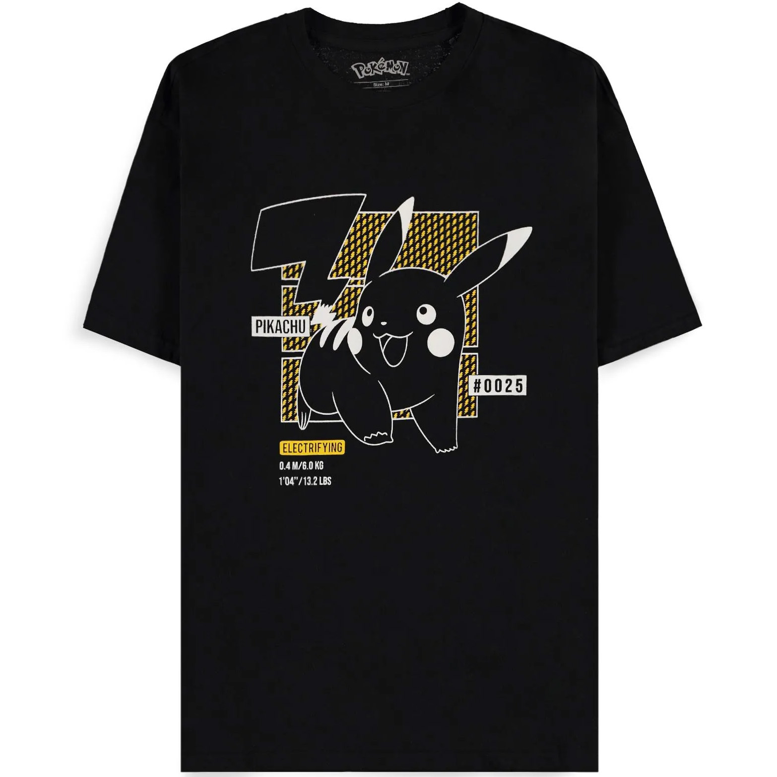 Pokémon – Pikachu Line-art Men’s Short Sleeved T-shirt (Black)