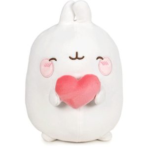 Molang - 23cm White Bunny With Hearth Plush