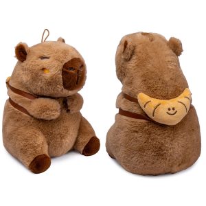 Kawaii - 25cm Capybara With Croissant Backpack