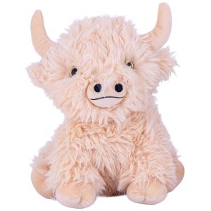 Kawaii - 25/30cm Bull With Long Hair and Horns White Plush