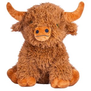 Kawaii - 40/45cm Bull With Long Hair and Horns Brown Plush