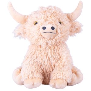 Kawaii - 40/45cm Bull With Long Hair and Horns White Plush