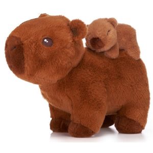 Kawaii - 25Cm Capybara With Baby Dark Brown Plush