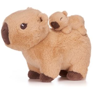 Kawaii - 25Cm Capybara With Baby Light Brown Plush