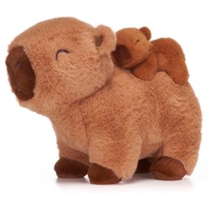 Kawaii - 25Cm Capybara With Baby Medium Brown Plush