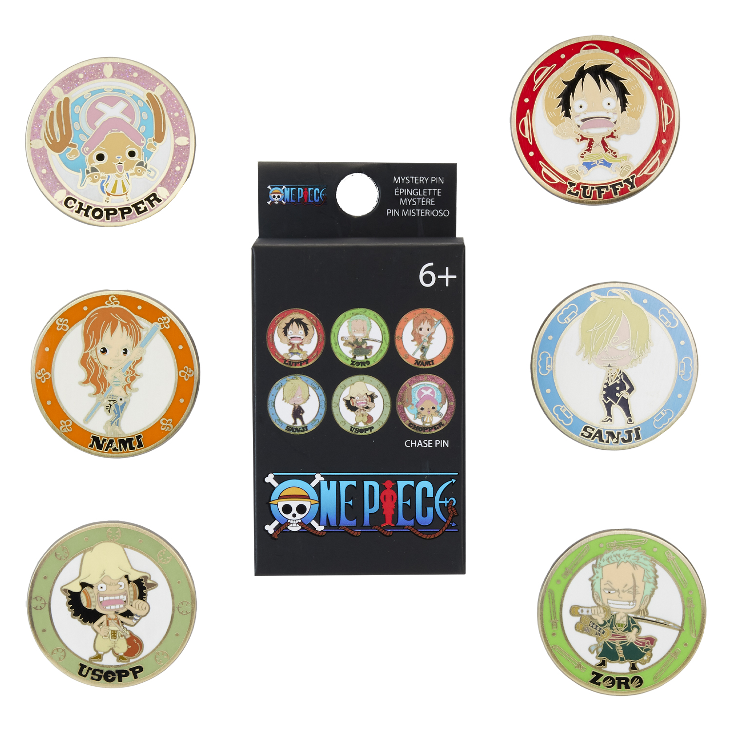 Loungefly – Toei One Piece Chibi Mystery Box Pins CDU of 12