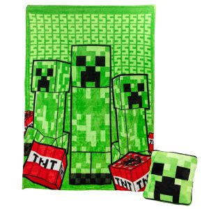 Minecraft Creeper Cushion & Blanket