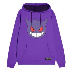 Pokemon - Gengar Face Purple Contrast Pullover Hoodie