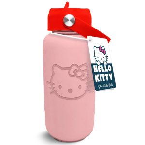 Hello Kitty Glass Water Bottle with Sleeve