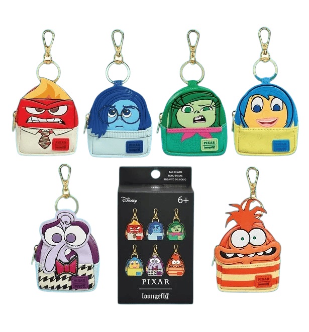 Loungefly – Pixar Inside Out 2 Collection Micro Mystery Bag Clip CDU of 15